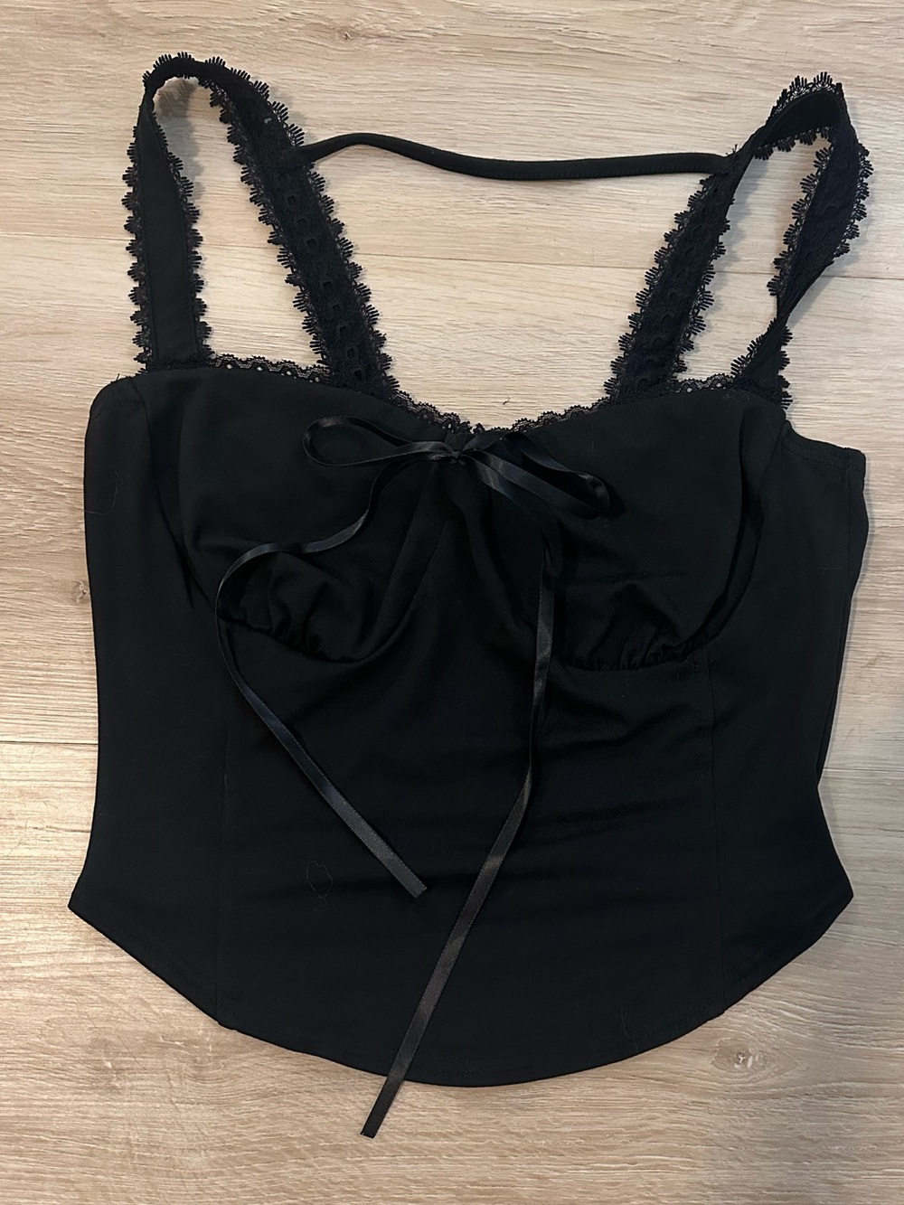 Black bustier crop top